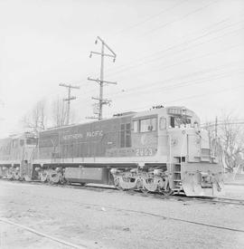 Northern Pacific diesel locomotive number 2803 at Auburn, Washington, in 1967.