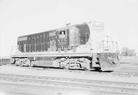 Northern Pacific diesel locomotive number 550 at Dilworth, Minnesota, in 1952.