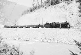 Northern Pacific steam locomotive 4025 at Haugan, Montana, in 1952.