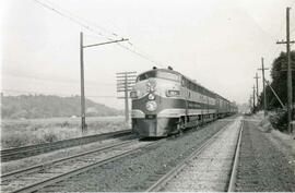 Great Northern Railway diesel locomotive 261 at Black River Junction, Washington, undated.