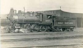 Great Northern Railway steam locomotive 1067 at Interbay, Washington in 1925.