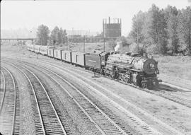 Northern Pacific troop train at Tacoma, Washington, circa 1950.