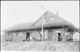 Northern Pacific station at Winlock, Washington, circa 1914.