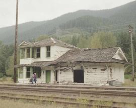 Burlington Northern station at Lester, Washington, in 1990.