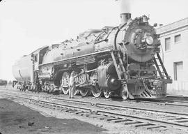 Northern Pacific steam locomotive 2663 at Missoula, Montana, in 1943.