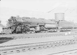 Northern Pacific steam locomotive 5123 at Missoula, Montana, in 1943.