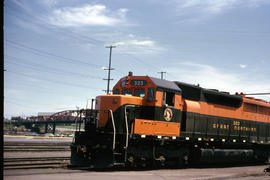 Great Northern Railway Company diesel locomotive 323 at Portland, Oregon (undated).