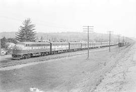 Burlington Northern diesel locomotive 9714 at East Auburn, Washington in 1971.