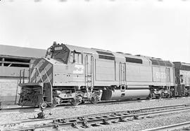 Burlington Northern diesel locomotive 6623 at Auburn, Washington in 1970.