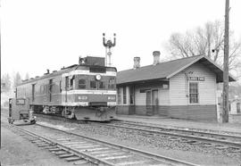 Northern Pacific passenger train number 306 at Clarks Fork, Idaho, in 1952.