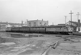 Amtrak diesel locomotive 102 at Seattle, Washington on February 27, 1973.