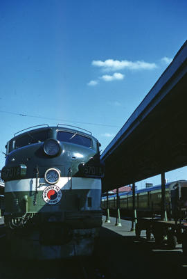 Northern Pacific Railroad Company diesel locomotive 6701A at Portland, Oregon in 1962.