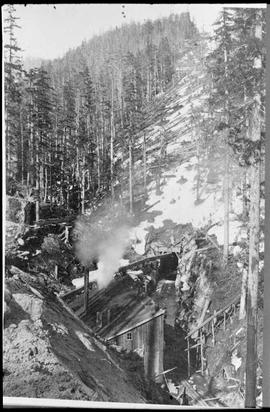 Northern Pacific Stampede Tunnel at Stampede, Washington, circa 1887.