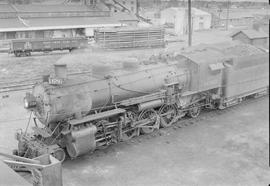 Northern Pacific steam locomotive 1686 at North Bemidji, Minnesota, in 1954.