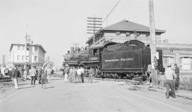 Northern Pacific steam locomotive 1356 at Missoula, Montana, in 1955.