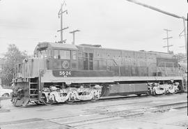 Burlington Northern diesel locomotive 5624 at Auburn, Washington in 1970.