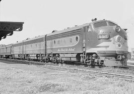 Northern Pacific diesel locomotive number 6511 at Tacoma, Washington, in 1950.