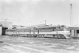 Burlington Northern diesel locomotive 9788 at Livingston, Montana in 1972.