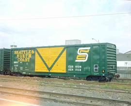 Seattle & North Coast Railroad Box Car Number 1132 at Seattle, Washington in August, 1980.