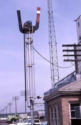 Burlington Northern station order board signal at Connell, Washington, in 1987.