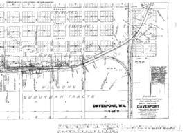 Plat Map of Northern Pacific Facilities at Davenport, Washington, 1921