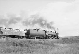 Northern Pacific steam locomotive 2652 at Glendive, Montana, in 1953.