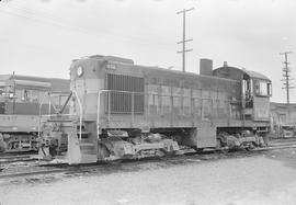 Burlington Northern diesel locomotive 934 at Portland, Oregon in 1970.