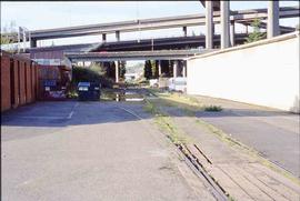 Burlington Northern Santa Fe Railroad track at Seattle, Washington, circa 2005.