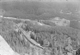 Northern Pacific freight train at Borup Loop, Washington, in 1962.