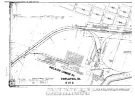 Plat Map of Northern Pacific Facilities at Potlatch, Idaho, 1914