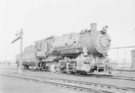 Northern Pacific steam locomotive 1187 at Laurel, Montana, in 1954.