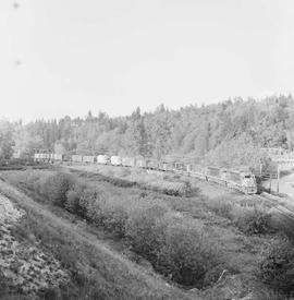 Northern Pacific diesel locomotive 2516 near East Auburn, Washington, in 1968.