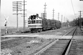 Northern Pacific gas electric motor car B-19 at Seattle, Washington, in 1939.