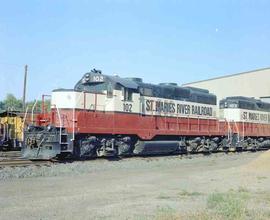 Saint Maries River Railroad Diesel Locomotive  Number 102 at Saint Maries, Idaho, circa 1998.