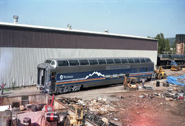 Holland America Westours passenger car 510 at Seattle, Washington in May 1987.