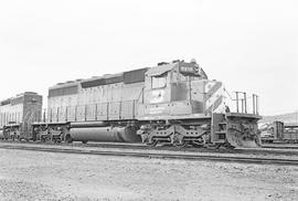 Burlington Northern diesel locomotive 6919 at Portland, Oregon in 1976.