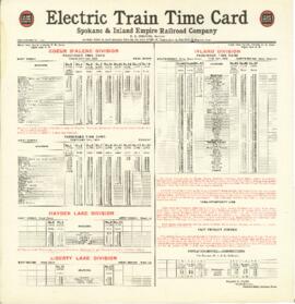 Spokane and Inland Empire (S&IE) PTC System Public Timetable, February 16, 1919