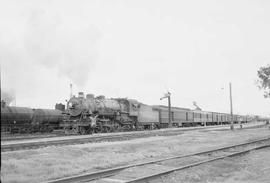 Northern Pacific passenger train number 4 at Glendive, Montana, in 1953.