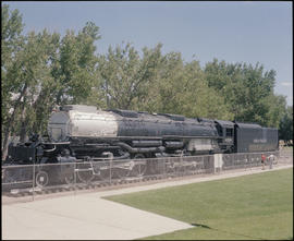 Union Pacific Railroad steam locomotive number 4004 on display at Cheyenne, Wyoming in 1986.