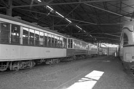 Canadian Railway Museum streetcars at Delson, Quebec on August 24, 1969.