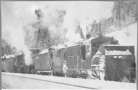 Northern Pacific Railroad Rotary Snow Plow Number 10 at Upham, Washington in January, 1943.