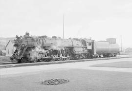 Northern Pacific steam locomotive 2656 at Livingston, Montana, in 1954.