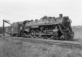 Canadian National Railway Company steam locomotive 6044 at Vancouver, British Columbia in 1953.