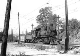 Pacific Coast Railroad freight train at Black River Junction, Washington in 1951.