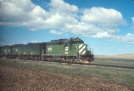 Burlington Northern 1418, Burlington Northern 853, Burlington Northern 1634 at Almira, Washington...