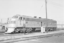 Burlington Northern diesel locomotive 9993 at Chicago, Illinois in 1972.