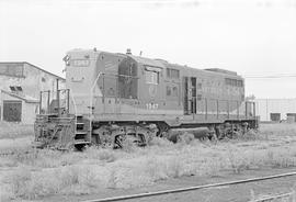 Burlington Northern diesel locomotive 1947 at Minneapolis, Minnesota in 1972.