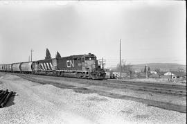 Canadian National Railway Company diesel locomotive 5004 at Matsqui, British Columbia on February...