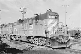 Burlington Northern diesel locomotive 1716 at Livingston, Montana in 1972.