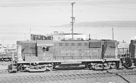 Burlington Northern diesel locomotive 4187 at McCarver Street, Tacoma, Washington in 1971.